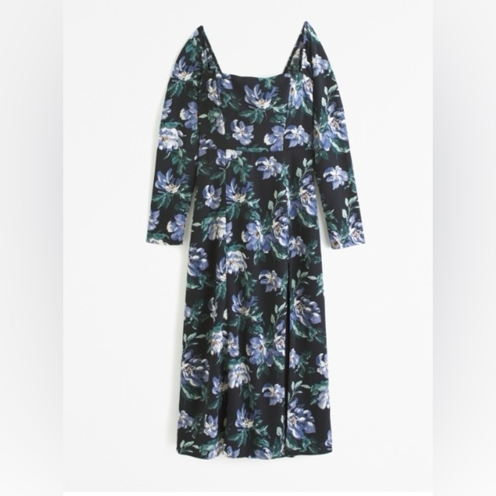 NWT Abercrombie long-sleeve squareneck midi dress xxsp